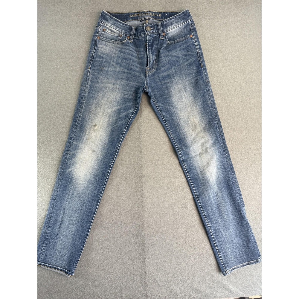 American Eagle Slim Straight Jeans Mens 29x34 Medium Blue Extreme Flex 4 Stretch